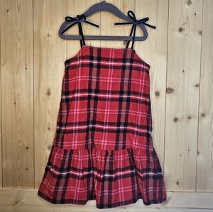 Size 6/7 Girls Old Navy Plaid Red Kids Dress EUC